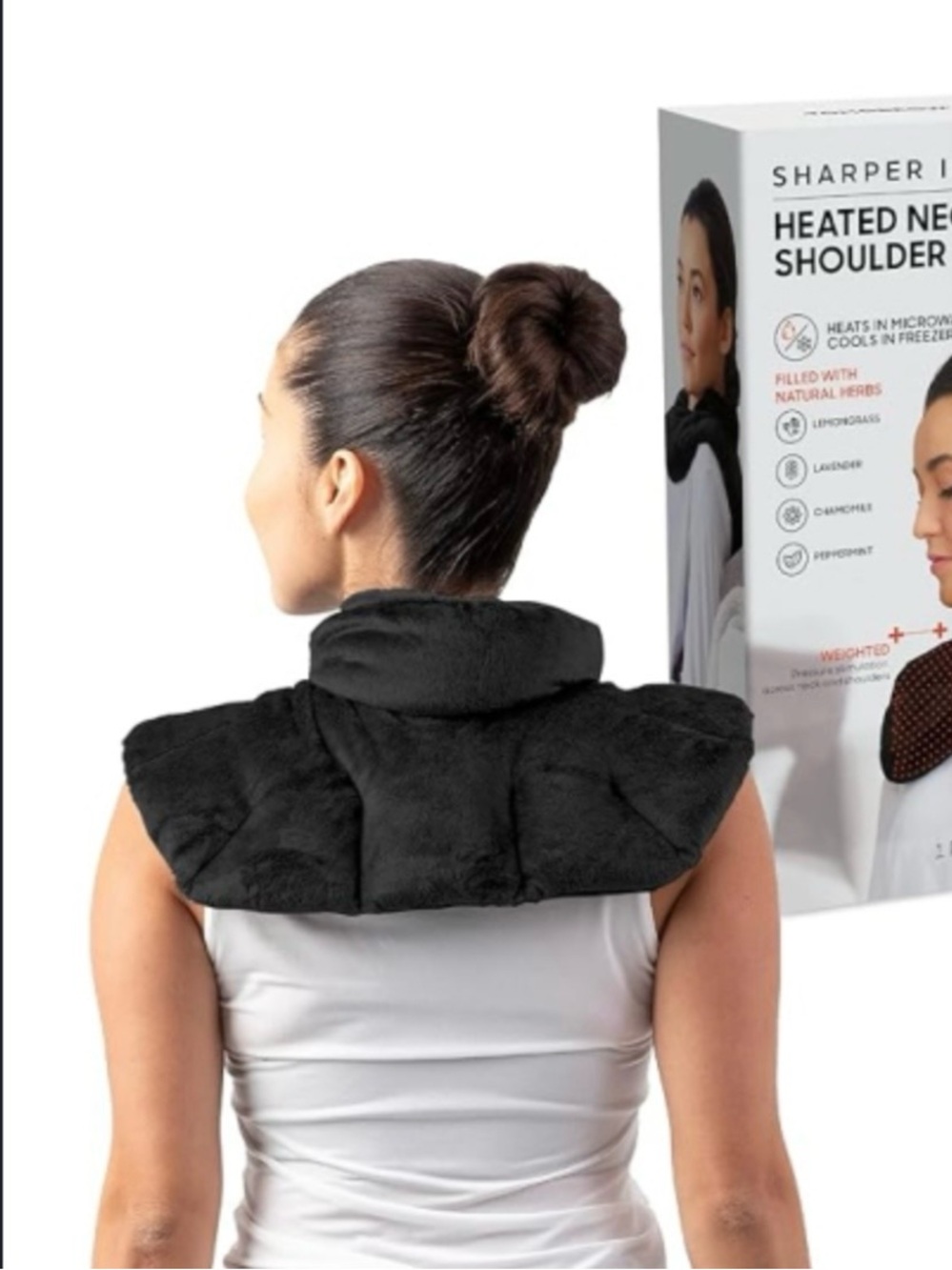Sharper Image Neck & Shoulder Wrap Duo in Black with Red and Blue Dots